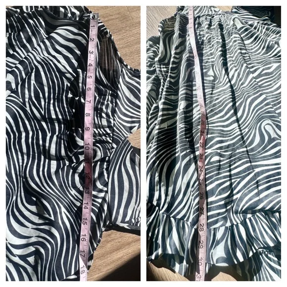 VAL MODE Vintage Zebra Print Lingerie Lounge Set Babydoll Top & Bloomers S